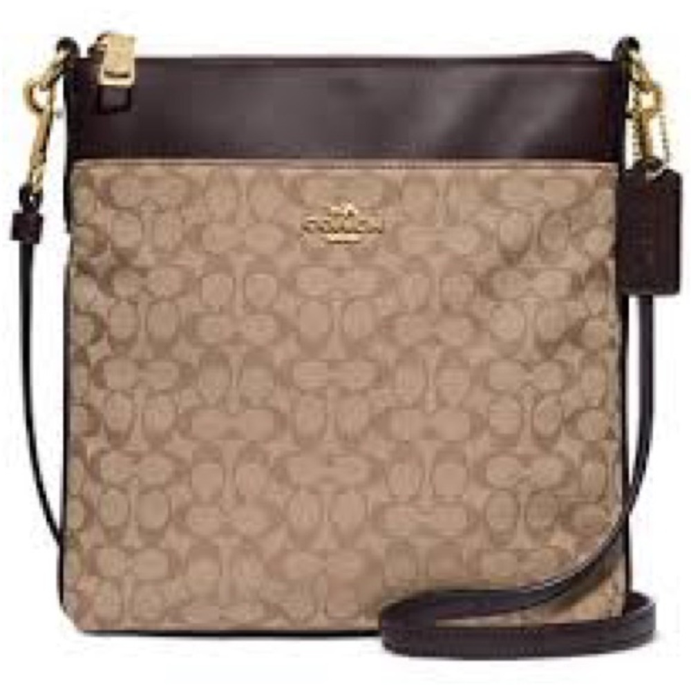 COACH Signature Jacquard Kitt Khaki/Brown/Gold